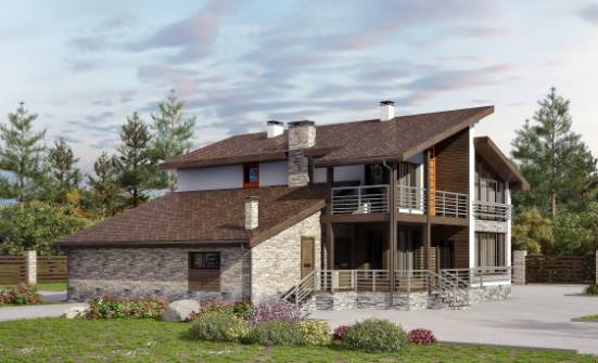 240-004-П Проект двухэтажного дома мансардный этаж, гараж, красивый загородный дом из арболита Вичуга | Проекты домов от House Expert