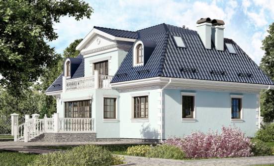 210-004-Л Проект двухэтажного дома мансардный этаж, красивый дом из бризолита Иваново | Проекты домов от House Expert
