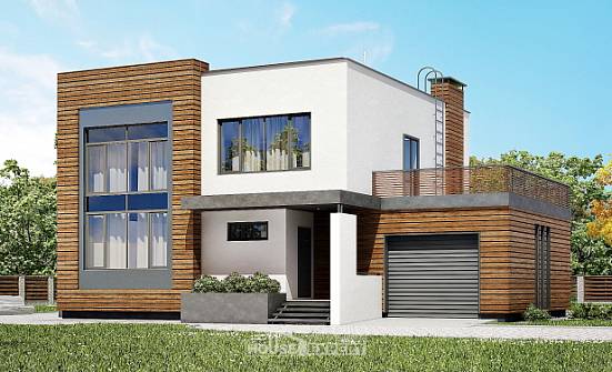 220-003-П Проект двухэтажного дома, гараж, просторный коттедж из газосиликатных блоков Тейково | Проекты домов от House Expert