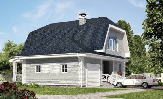 160-006-Л Проект двухэтажного дома с мансардой и гаражом, средний домик из газобетона Кинешма | Проекты домов от House Expert