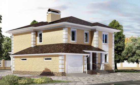 220-006-Л Проект двухэтажного дома и гаражом, классический дом из керамзитобетонных блоков Кинешма | Проекты домов от House Expert