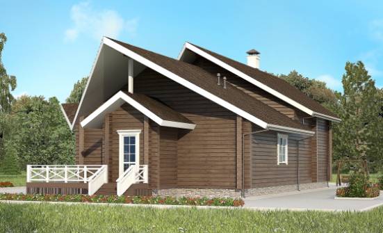 210-002-Л Проект двухэтажного дома с мансардой, просторный домик из бревен Приволжск | Проекты домов от House Expert