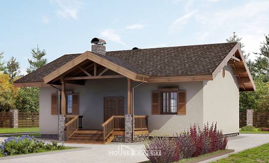090-002-Л Проект одноэтажного дома, уютный коттедж из кирпича Кинешма | Проекты домов от House Expert