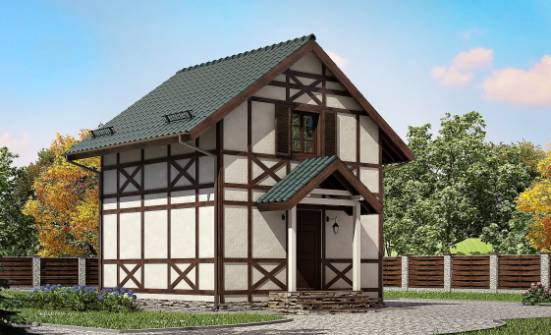 060-002-П Проект двухэтажного дома мансардный этаж, доступный коттедж из бревен Приволжск | Проекты домов от House Expert
