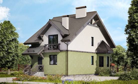 120-003-П Проект двухэтажного дома с мансардой, современный загородный дом из пеноблока Кинешма | Проекты домов от House Expert