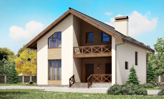170-002-П Проект двухэтажного дома с мансардой, недорогой домик из бризолита Шуя | Проекты домов от House Expert