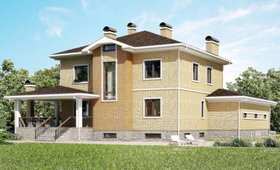 350-002-Л Проект трехэтажного дома и гаражом, классический дом из кирпича Фурманов | Проекты домов от House Expert