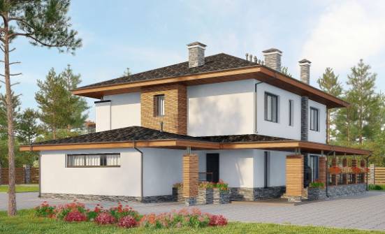 305-001-П Проект двухэтажного дома, гараж, большой дом из поризованных блоков Шуя | Проекты домов от House Expert