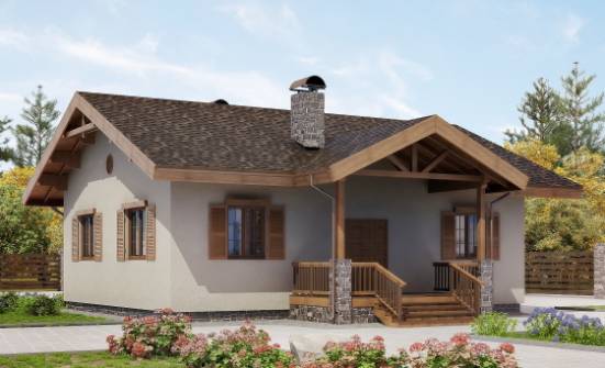 090-002-Л Проект одноэтажного дома, уютный коттедж из кирпича Кинешма | Проекты домов от House Expert