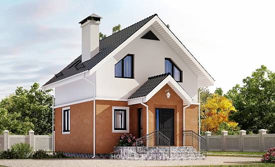 070-001-Л Проект двухэтажного дома мансардой, дешевый коттедж из твинблока Иваново | Проекты домов от House Expert