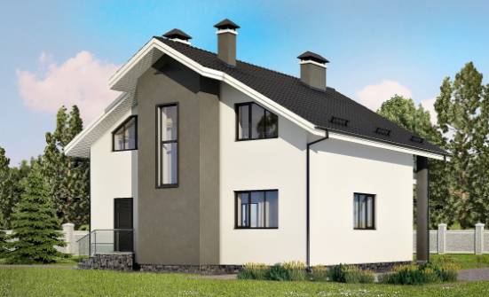 150-005-Л Проект двухэтажного дома мансардный этаж, экономичный загородный дом из бризолита Вичуга | Проекты домов от House Expert