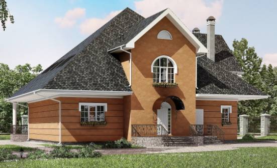310-001-П Проект двухэтажного дома с мансардой, огромный загородный дом из газосиликатных блоков Иваново | Проекты домов от House Expert