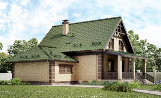 160-007-П Проект двухэтажного дома мансардой и гаражом, бюджетный загородный дом из твинблока Кинешма | Проекты домов от House Expert
