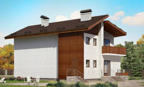 180-009-П Проект двухэтажного дома с мансардой, современный загородный дом из кирпича Фурманов | Проекты домов от House Expert