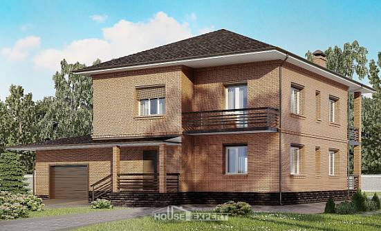 245-003-Л Проект двухэтажного дома, гараж, красивый дом из кирпича Вичуга | Проекты домов от House Expert