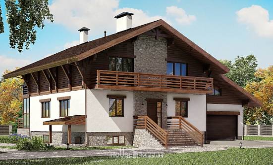 420-001-П Проект трехэтажного дома мансардой и гаражом, современный домик из кирпича Фурманов | Проекты домов от House Expert