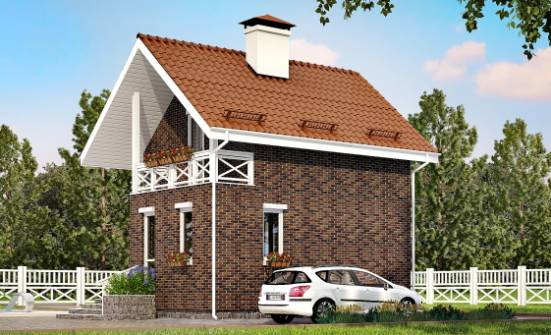 045-001-Л Проект двухэтажного дома с мансардным этажом, крохотный дом из блока Тейково | Проекты домов от House Expert