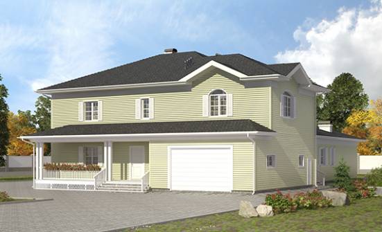 410-002-Л Проект двухэтажного дома и гаражом, классический домик из пеноблока Вичуга | Проекты домов от House Expert
