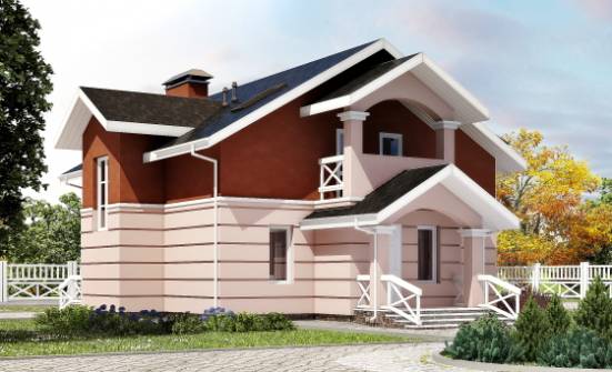 155-009-Л Проект двухэтажного дома с мансардным этажом, бюджетный коттедж из теплоблока Вичуга | Проекты домов от House Expert