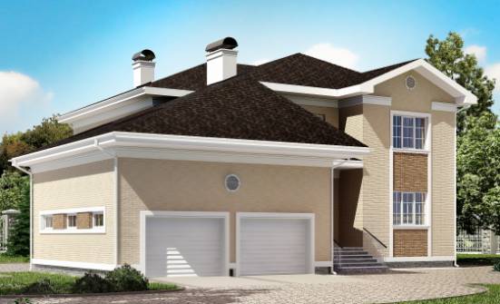 335-001-Л Проект двухэтажного дома и гаражом, уютный коттедж из кирпича Вичуга | Проекты домов от House Expert