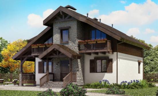 150-004-Л Проект двухэтажного дома мансардой, экономичный домик из теплоблока Шуя | Проекты домов от House Expert