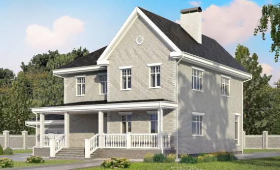 190-001-Л Проект двухэтажного дома, гараж, простой домик из кирпича Фурманов | Проекты домов от House Expert