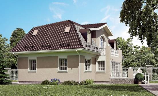 210-001-Л Проект двухэтажного дома мансардой, современный загородный дом из арболита Вичуга | Проекты домов от House Expert