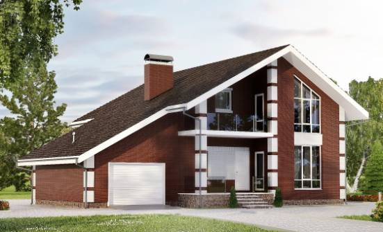 180-001-Л Проект двухэтажного дома мансардный этаж, гараж, простой коттедж из керамзитобетонных блоков Тейково | Проекты домов от House Expert