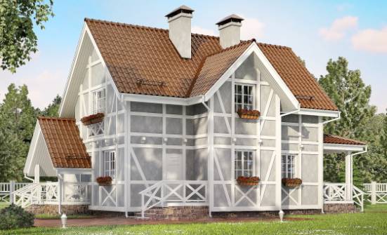 160-003-Л Проект двухэтажного дома с мансардой, современный коттедж из газосиликатных блоков Шуя | Проекты домов от House Expert