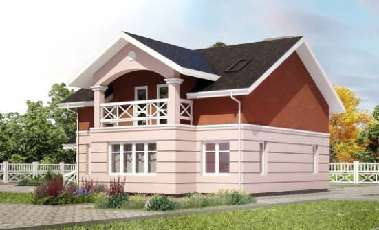 155-009-Л Проект двухэтажного дома с мансардным этажом, бюджетный коттедж из теплоблока Вичуга | Проекты домов от House Expert