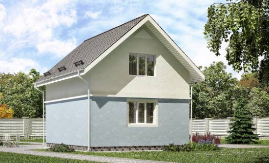 095-002-П Проект двухэтажного дома с мансардным этажом, бюджетный домик из поризованных блоков Шуя | Проекты домов от House Expert