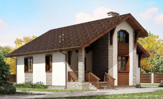 080-002-Л Проект одноэтажного дома, уютный коттедж из теплоблока Приволжск | Проекты одноэтажных домов от House Expert