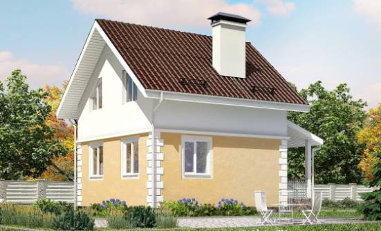 070-002-П Проект двухэтажного дома с мансардным этажом, красивый домик из газосиликатных блоков Кинешма | Проекты домов от House Expert