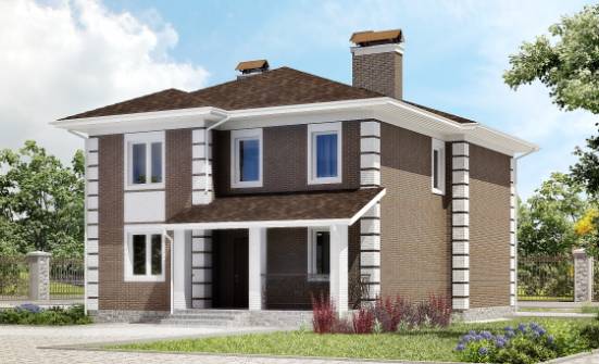 185-002-П Проект двухэтажного дома, классический дом из арболита Шуя | Проекты домов от House Expert