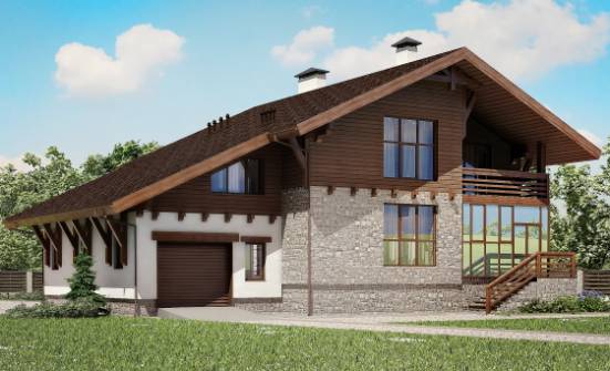 420-001-П Проект трехэтажного дома мансардой и гаражом, современный домик из кирпича Фурманов | Проекты домов от House Expert