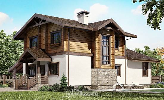 170-004-Л Проект двухэтажного дома с мансардой и гаражом, уютный домик из пеноблока из дерева Иваново | Проекты домов от House Expert