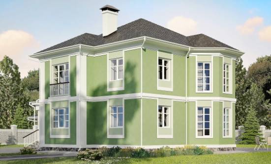 170-001-Л Проект двухэтажного дома и гаражом, классический домик из теплоблока Вичуга | Проекты домов от House Expert
