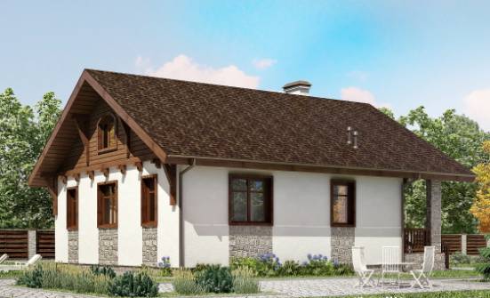 080-002-Л Проект одноэтажного дома, уютный коттедж из теплоблока Приволжск | Проекты домов от House Expert