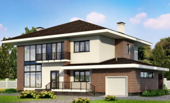 275-002-П Проект двухэтажного дома, гараж, просторный дом из кирпича Фурманов | Проекты домов от House Expert