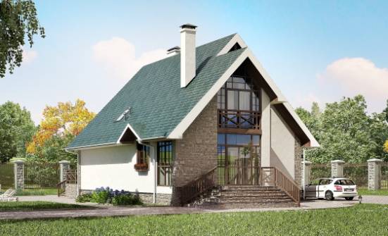 170-003-Л Проект двухэтажного дома с мансардой, недорогой загородный дом из пеноблока Кинешма | Проекты домов от House Expert