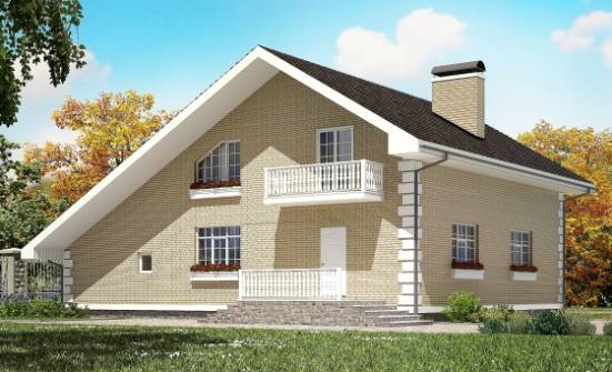 190-005-П Проект двухэтажного дома с мансардным этажом, гараж, современный загородный дом из пеноблока Кинешма | Проекты домов от House Expert