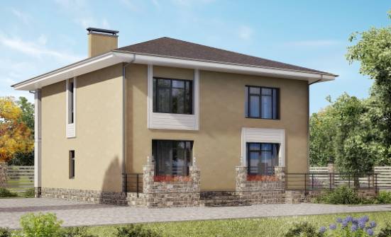 180-015-Л Проект двухэтажного дома, простой дом из блока Шуя | Проекты домов от House Expert