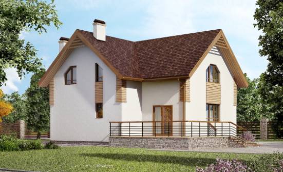 150-009-П  Проект двухэтажного дома с мансардой, современный коттедж из арболита Приволжск | Проекты домов от House Expert