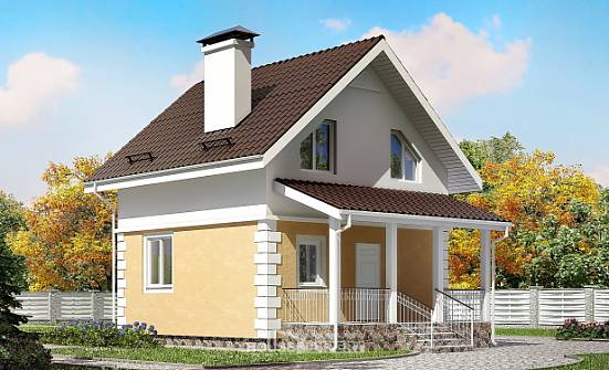 070-002-П Проект двухэтажного дома с мансардным этажом, красивый домик из газосиликатных блоков Кинешма | Проекты домов от House Expert