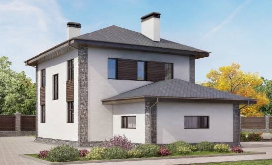185-004-Л Проект двухэтажного дома и гаражом, красивый дом из газобетона Кинешма | Проекты домов от House Expert