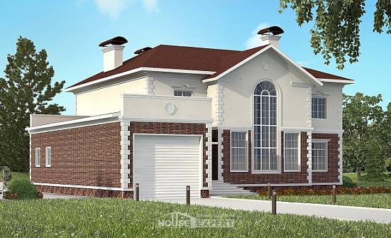 380-001-Л Проект двухэтажного дома, гараж, классический коттедж из кирпича Приволжск | Проекты домов от House Expert
