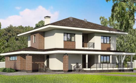 275-002-П Проект двухэтажного дома, гараж, просторный дом из кирпича Фурманов | Проекты домов от House Expert