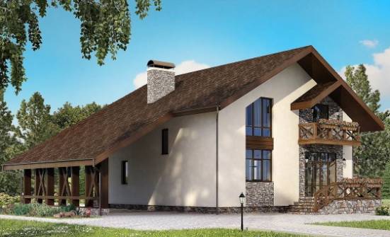 155-007-П Проект двухэтажного дома мансардный этаж, гараж, уютный дом из керамзитобетонных блоков Приволжск | Проекты домов от House Expert