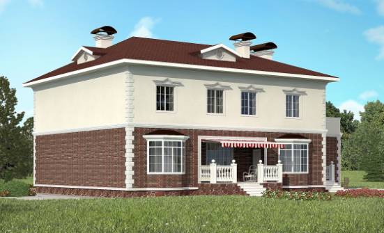 380-001-Л Проект двухэтажного дома, гараж, классический коттедж из кирпича Приволжск | Проекты домов от House Expert