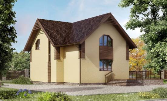 150-009-Л Проект двухэтажного дома с мансардой, бюджетный загородный дом из газобетона Вичуга | Проекты домов от House Expert